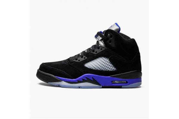 Air Jordan 5 Retro Racer Blue With Black Blue Women/Men Jordan Sneakers CT4838-004