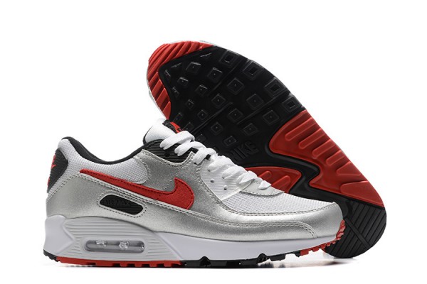 Nike Air Max 90 (M) Silver Red Sneakers