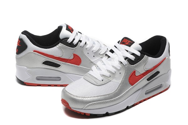 Nike Air Max 90 (M) Silver Red Sneakers