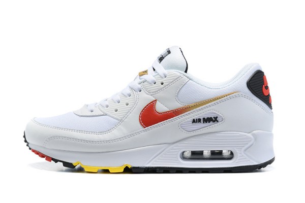 Nike Air Max 90 (M) White and Red Sneakers