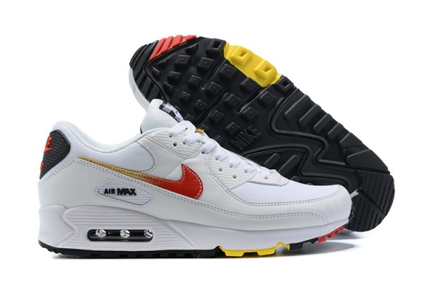 Nike Air Max 90 (M) White and Red Sneakers